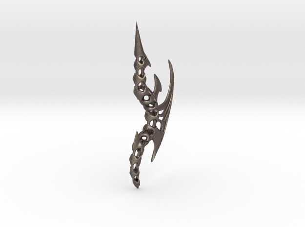 Prot Pendant 7cm in Polished Bronzed Silver Steel