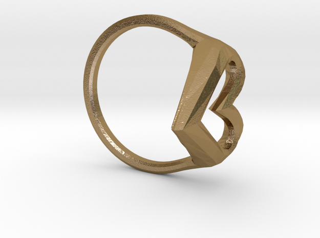 FLYHIGH: Skinny Heart Ring 13mm in Polished Gold Steel