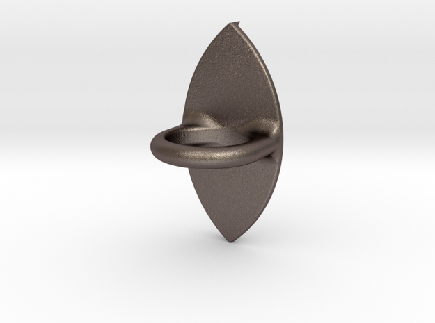 IMPRENTA3D Ring with eye Ø16 in Polished Bronzed Silver Steel