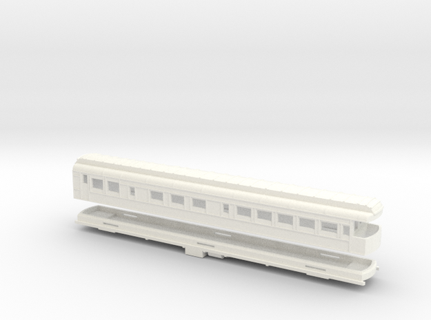 Z Scale Pullman Heavyweight Observation Car in White Processed Versatile Plastic