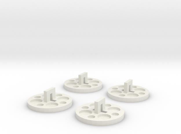 120 To 116 Film Spool Adapters, Set of 4 in White Natural Versatile Plastic