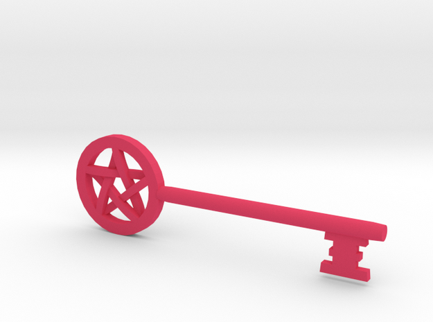 Pentacle Key  in Pink Processed Versatile Plastic