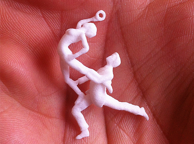 Dance LOVE Pendant-Earring in White Processed Versatile Plastic