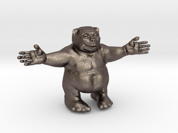 Huggy bear in Polished Bronzed Silver Steel