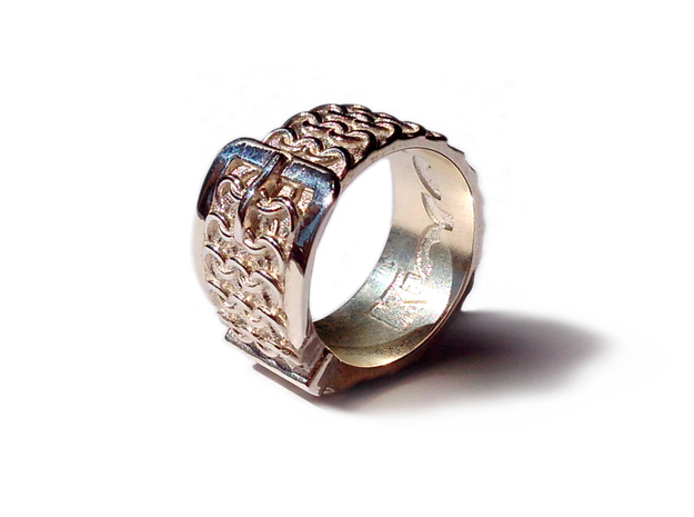 BELT ring in Polished Silver: 8 / 56.75