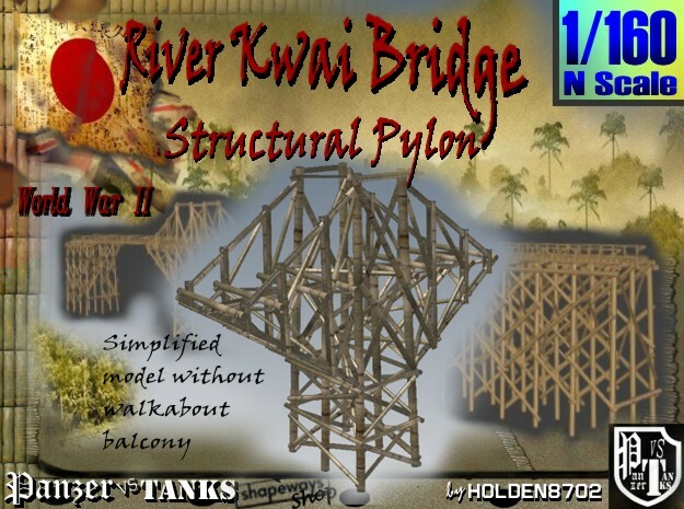1-160 Bridge River Kwai Simplified Structural Pylo in White Natural Versatile Plastic