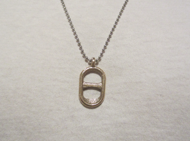 Tab Pendant in Polished Bronzed Silver Steel