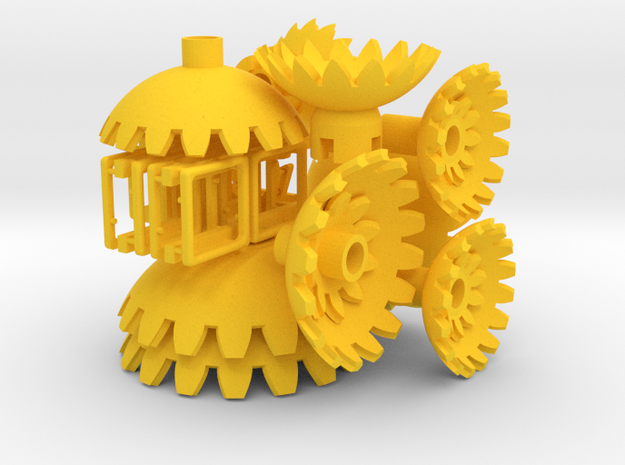 Yellow Gears & Tiles for the Multi-Gear Cube Kit in Yellow Processed Versatile Plastic