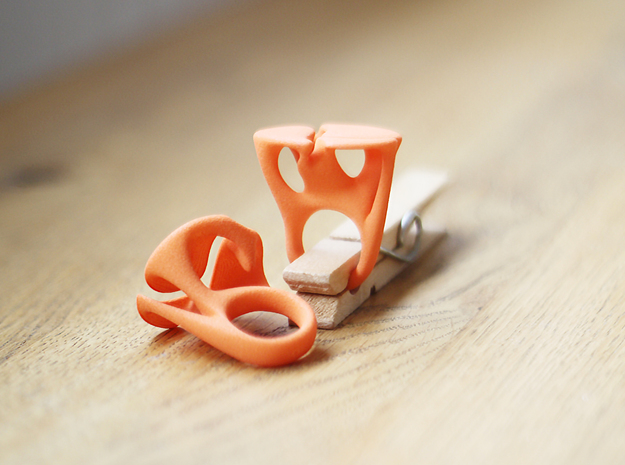 MYCELIUM - Ring size 6/16mm in Orange Processed Versatile Plastic