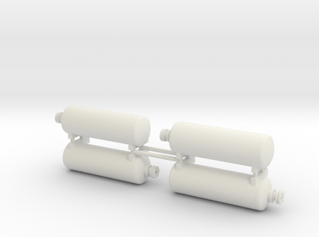 DODX Air Tank - Set of 4 (1:29 scale) in White Natural Versatile Plastic