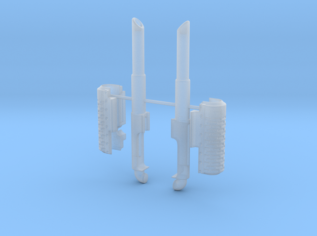 Extended Smoke Stacks MP-10 in Smooth Fine Detail Plastic