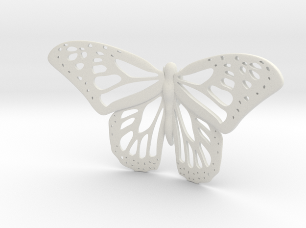 Monarch Statue in White Natural Versatile Plastic