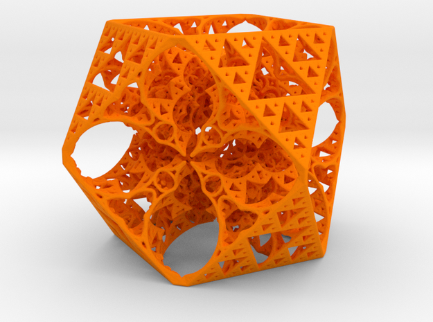 Geoorganic Squareangle Spheres in Orange Processed Versatile Plastic