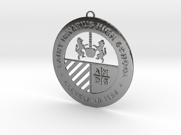 Saint Ignatius Logo Ornament 2014 in Fine Detail Polished Silver