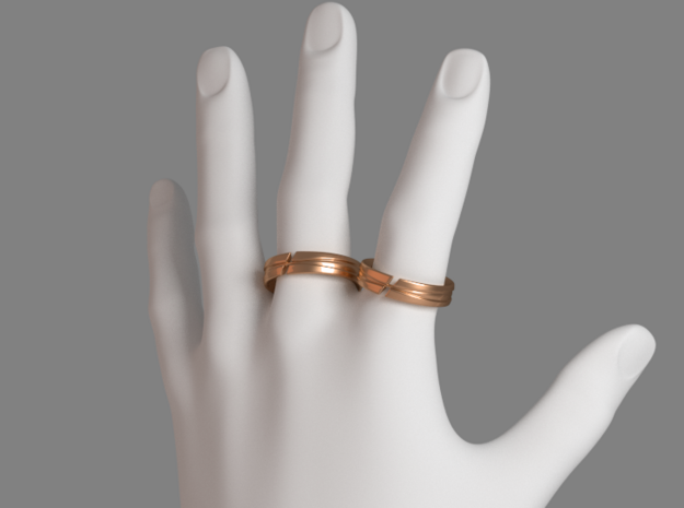 Servant Ring - EU Size 60 in Polished Bronze Steel