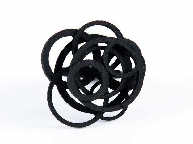 Circle Ring size 8 in Black Natural Versatile Plastic