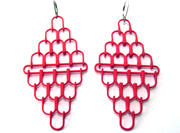 U Link Earrings in Red Processed Versatile Plastic