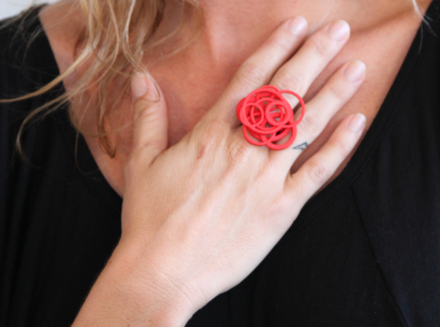 Circle Ring  size 7 in Red Processed Versatile Plastic