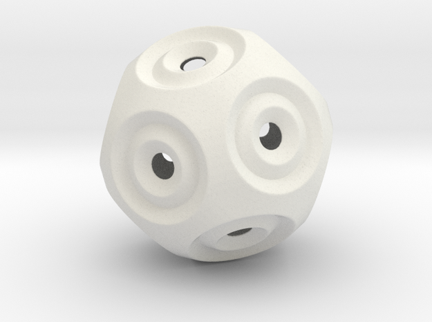 Sphere -O in White Natural Versatile Plastic