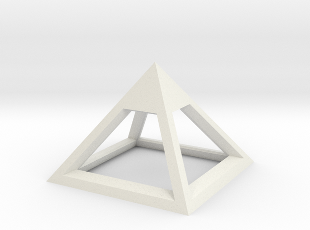 Pyramid Mike 3cm in White Natural Versatile Plastic