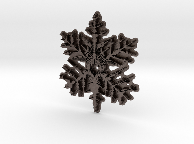 Snow Flake in Polished Bronzed Silver Steel