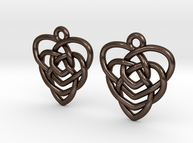 Celtic Motherhood Knot Earrings in Polished Bronze Steel