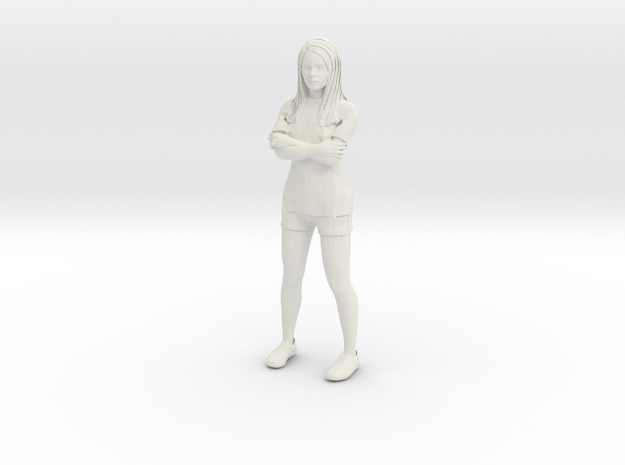 Female in shorts and tshirt 1/29 scale in White Natural Versatile Plastic