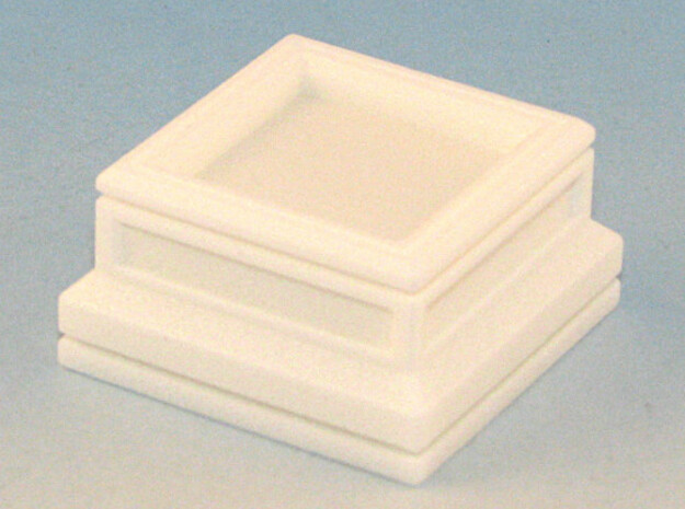 20mm Square Plinth in White Natural Versatile Plastic