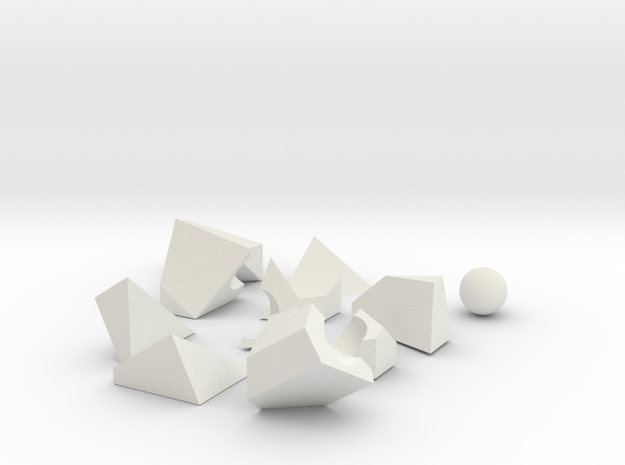 Curved 3d Puzzle in White Natural Versatile Plastic