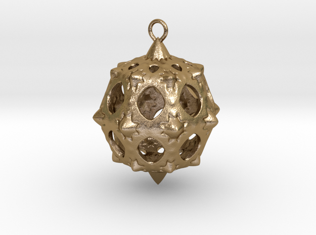 Christmas Bauble No.5 in Polished Gold Steel