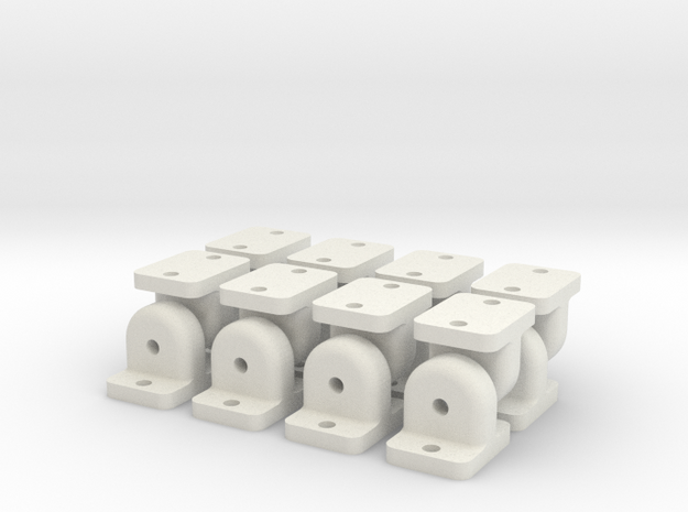 Bearing Supports for 2x5x2.5mm in White Natural Versatile Plastic