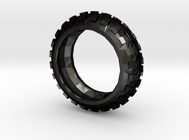 Motorcycle/Dirt Bike/Scrambler Tire Ring Size 8 in Matte Black Steel