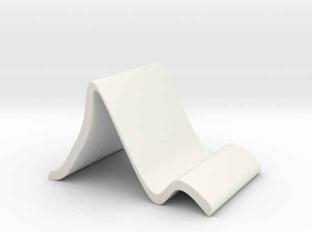 Tabletop Stand for Smart Phone or Tablet in White Natural Versatile Plastic