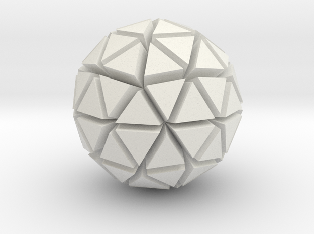 Tri-Ico-Sphere in White Natural Versatile Plastic