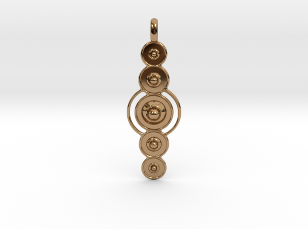 COSMIC PLANETS Designer Jewelry Pendant  in Polished Brass