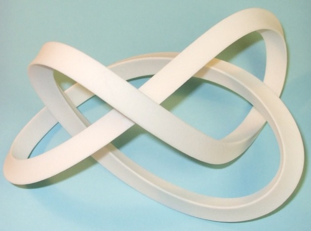 Large Mobius Figure 8 Knot in White Processed Versatile Plastic
