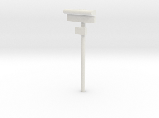 1/160 - DSB Stations lampe med skilt og lille unde in White Natural Versatile Plastic