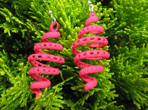 Snail 2 Earrings in Pink Processed Versatile Plastic