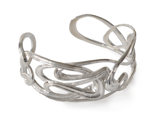 Mucha Nouveau Bracelet in Polished Silver
