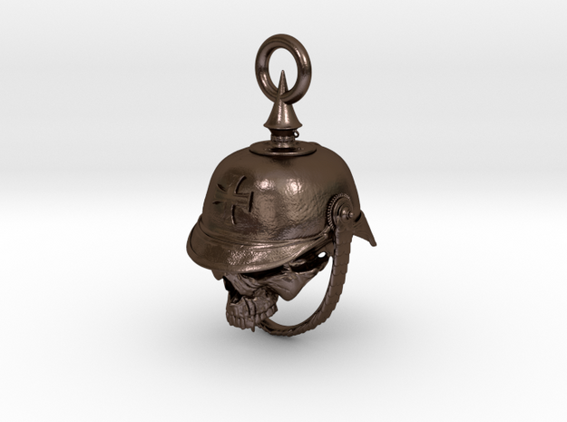 WWI German Infantry Skull Biker Bell in Polished Bronze Steel