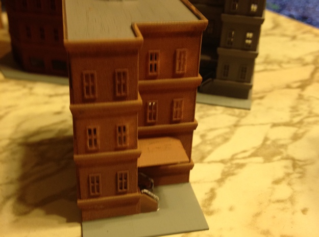 City Apartment Building 2 Z Scale in Smooth Fine Detail Plastic