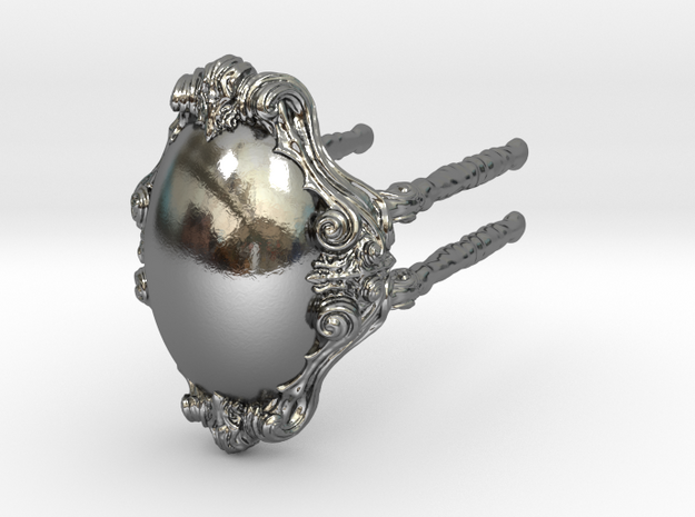 Ring 02 - M in Polished Silver