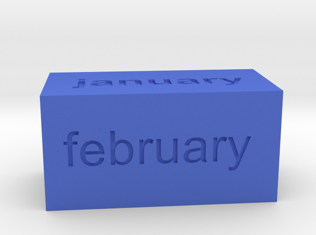 Calendar1 in Blue Processed Versatile Plastic