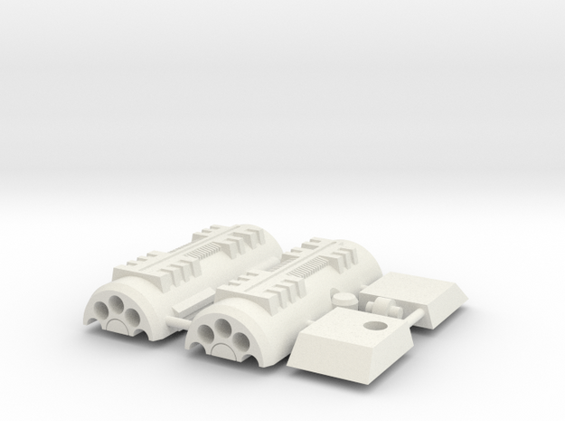 Flame-o Shoulder And Cannon in White Natural Versatile Plastic