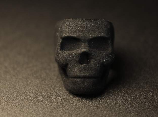 Skull Ring Size 7.25 in Black Natural Versatile Plastic