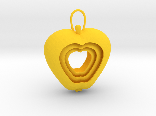 Apple for a rainy day (Pendant) in Yellow Processed Versatile Plastic