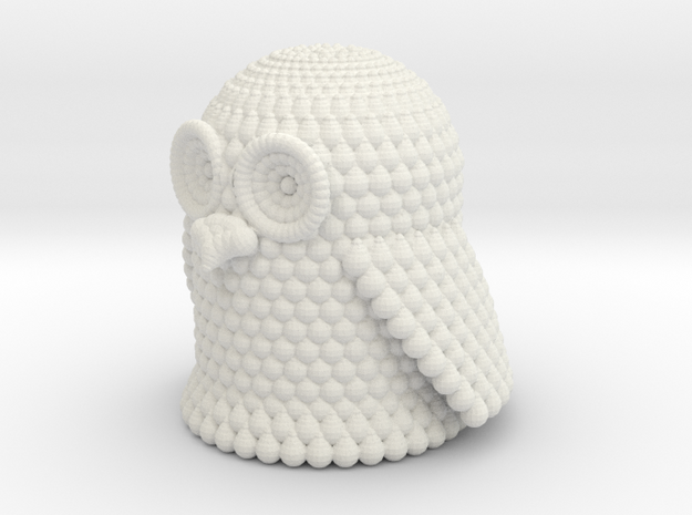 Pondering Owl in White Natural Versatile Plastic