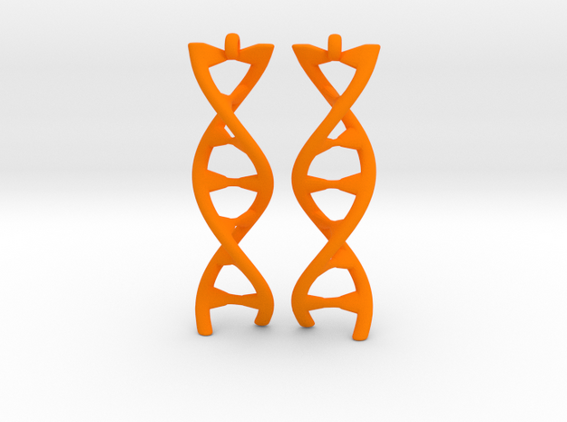 DNA Earring in Orange Processed Versatile Plastic