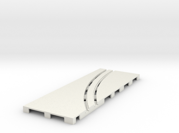 P-65stp-straight-lh-curve-outer-145r-100-pl-1a in White Natural Versatile Plastic