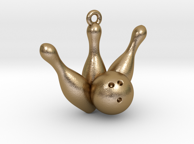 Bowling Pendant in Polished Gold Steel